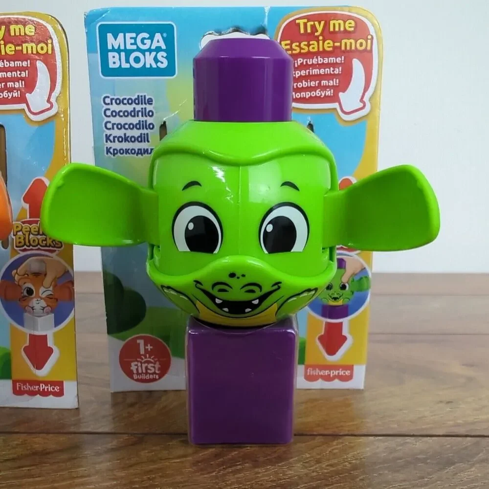 Fisher Price Peek A Block Tiger & Crocodile 2 pcs SET NEW